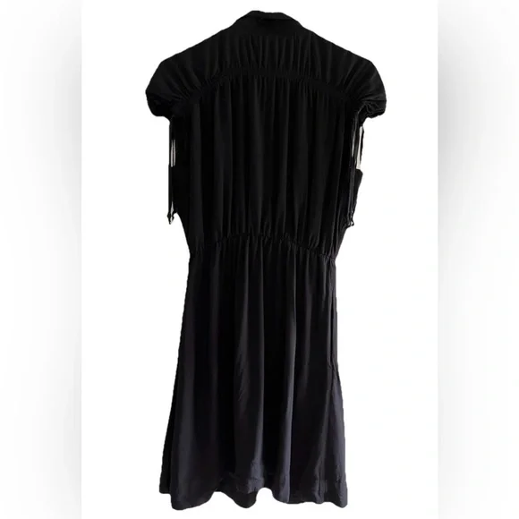 Anthropologie Maeve Carlotta Ruched Shirt Dress Black Sun dress sundress Size S - Picture 3 of 4